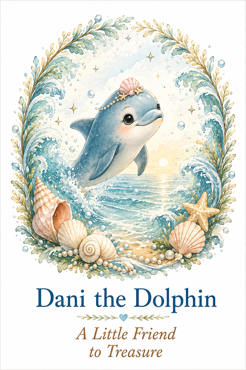 Dani the Dolphin watercolor art print