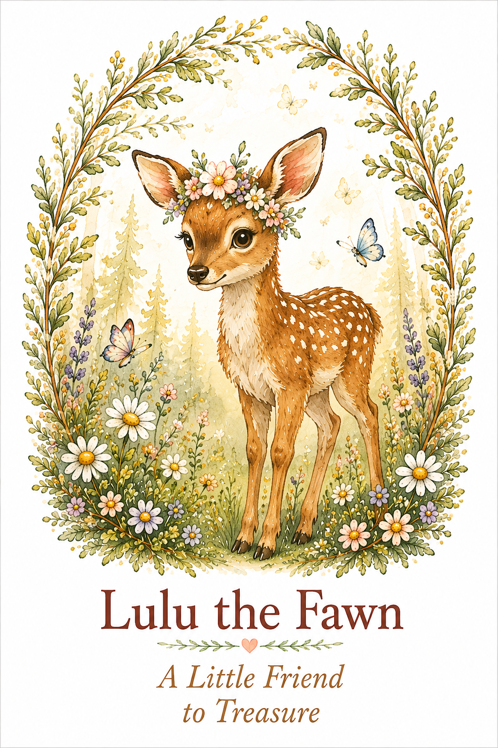 Lulu the Fawn watercolor art print